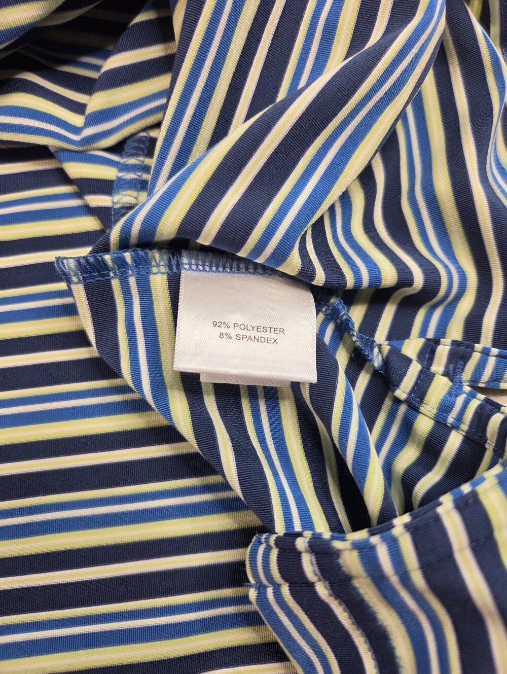 Peter Millar Summer Comfort Blue Striped Polo XXL - Picture 4 of 5